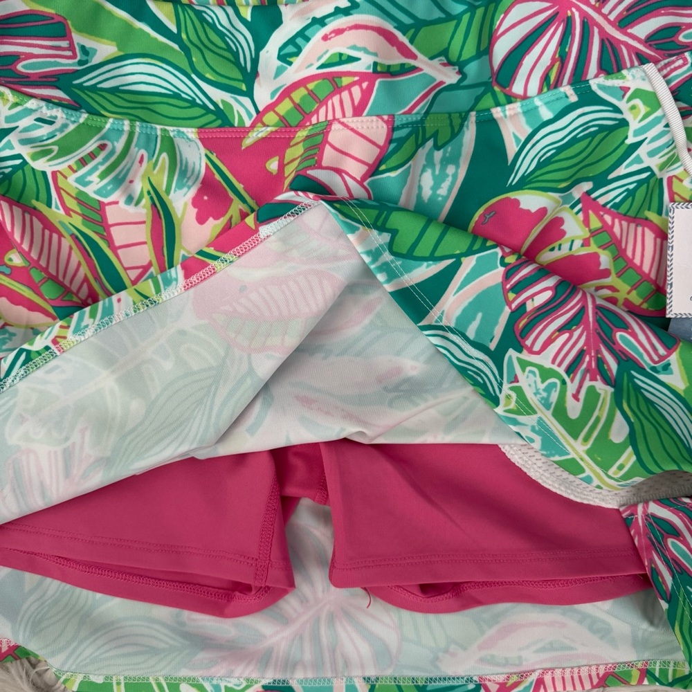 NWT SIGRID OLSEN Golf & Tennis Tropical print Asymmetrical Pleated Skort, Medium - Picture 6 of 6